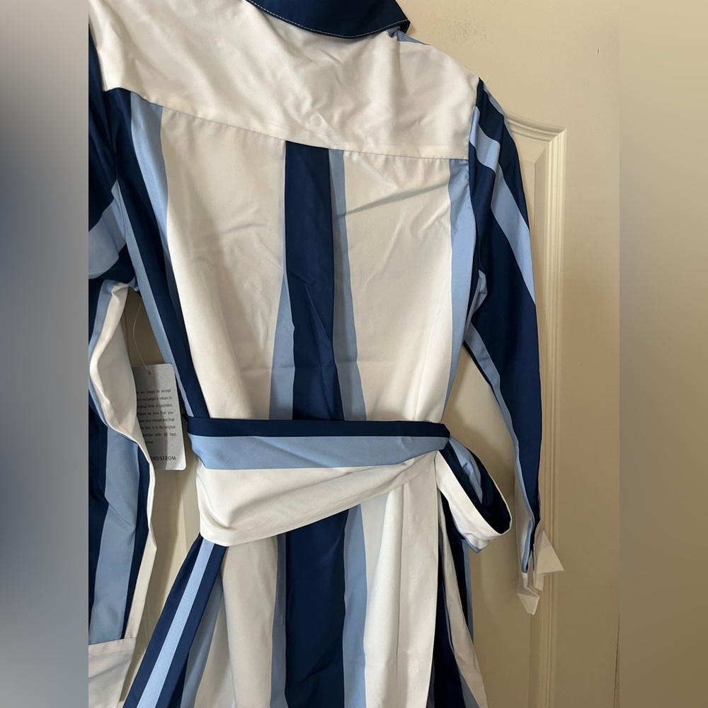 New! Stitchdrop Striped Blue and White Shirt Dress Women’s Size Small - Picture 2 of 16